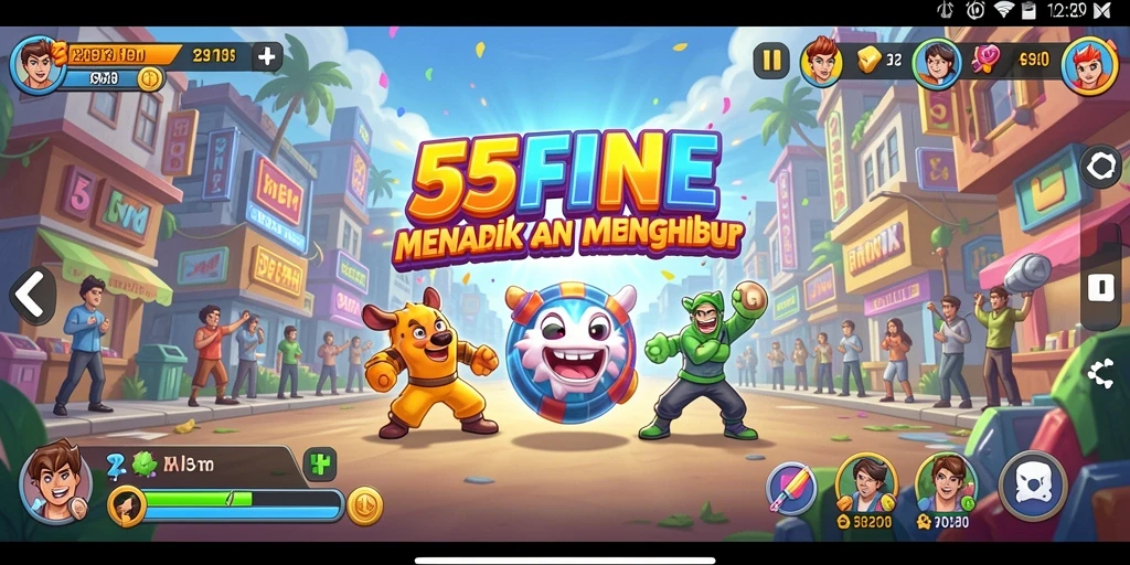 Screenshot menunjukkan gameplay seru dalam 55FIVE.