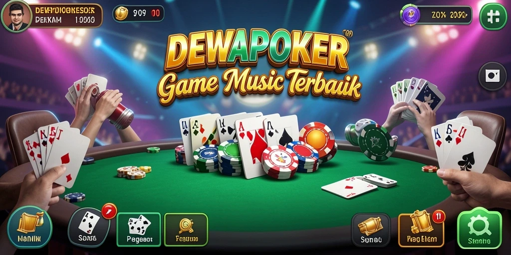 Screenshot DEWAPOKER menampilkan gameplay rhythm musik yang seru.