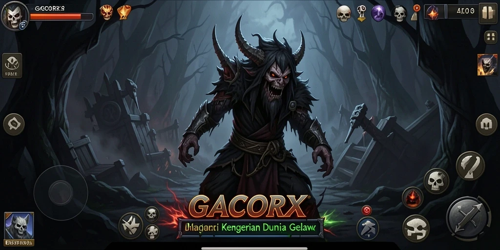 Tampilan gameplay GACORX yang menakutkan dan mendebarkan.