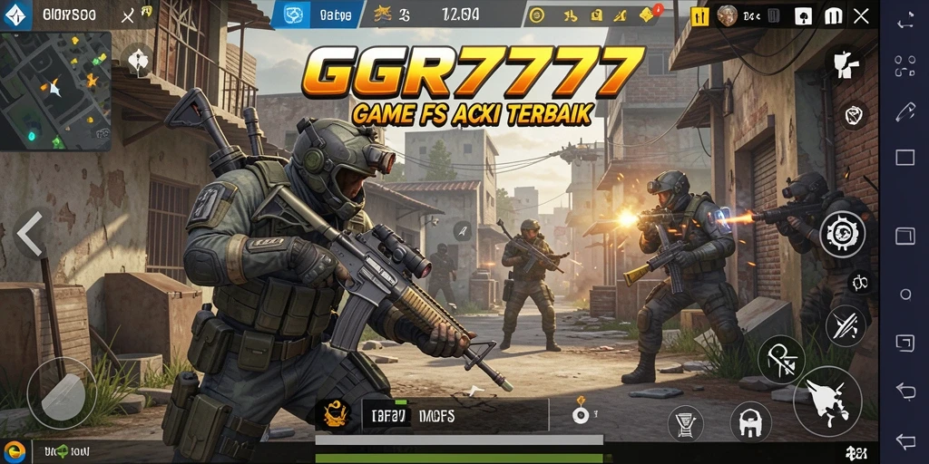 Tampilkan aksi seru dari gameplay FPS GGR7777.