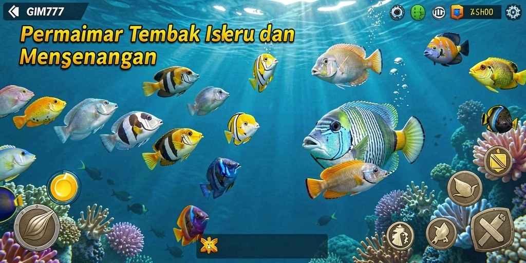 Tampilan gameplay GIM777 yang seru saat menembak ikan.
