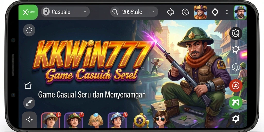Tampilan antarmuka gameplay KKWIN777 yang menarik dan berwarna.