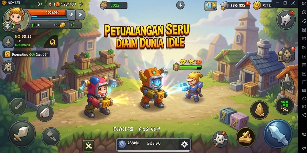 Tampilan gameplay NOX123 yang menarik dan penuh warna.