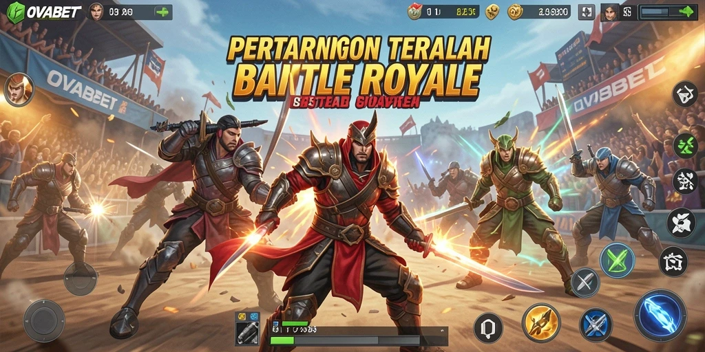 Tangkapan layar OVABET menunjukkan pertempuran intens di medan pertempuran Battle Royale.
