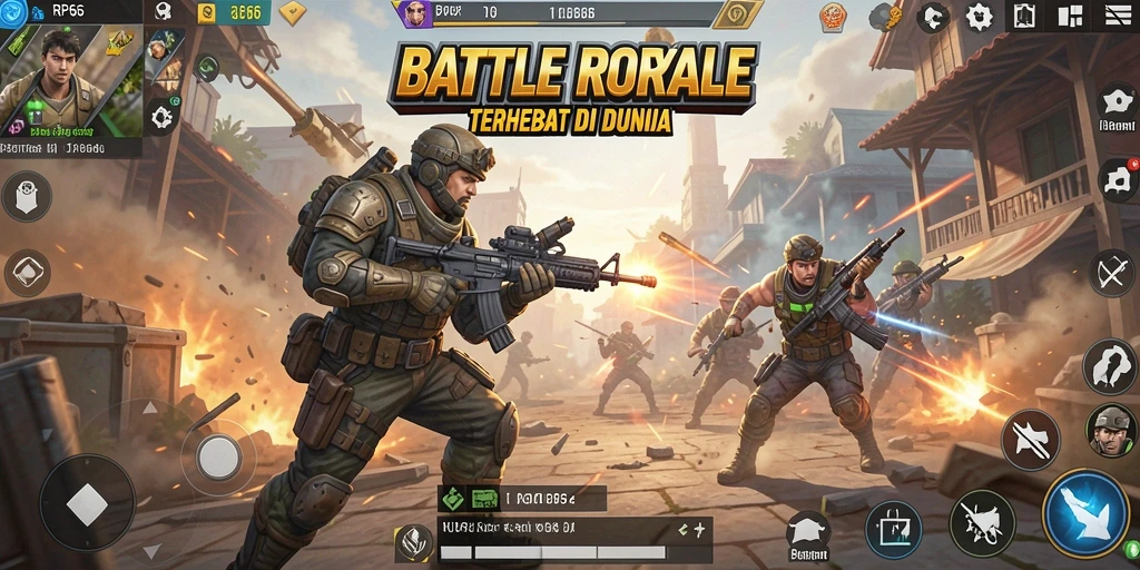 Screenshot RP66 menampilkan gameplay Battle Royale yang seru dan mendebarkan.