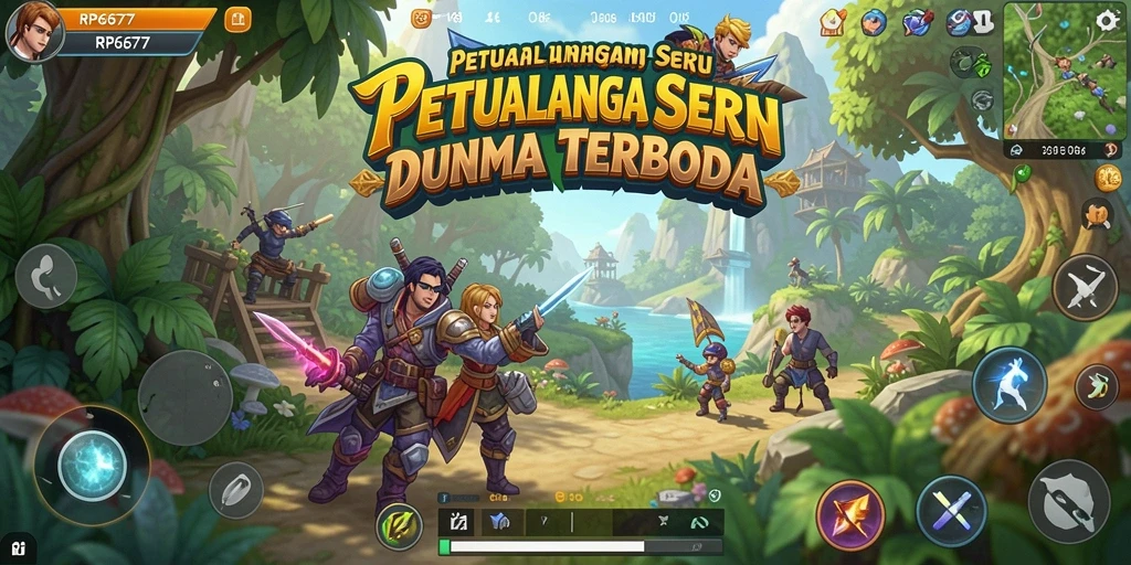 Tampilan gameplay RP6677 di dunia terbuka yang luas.