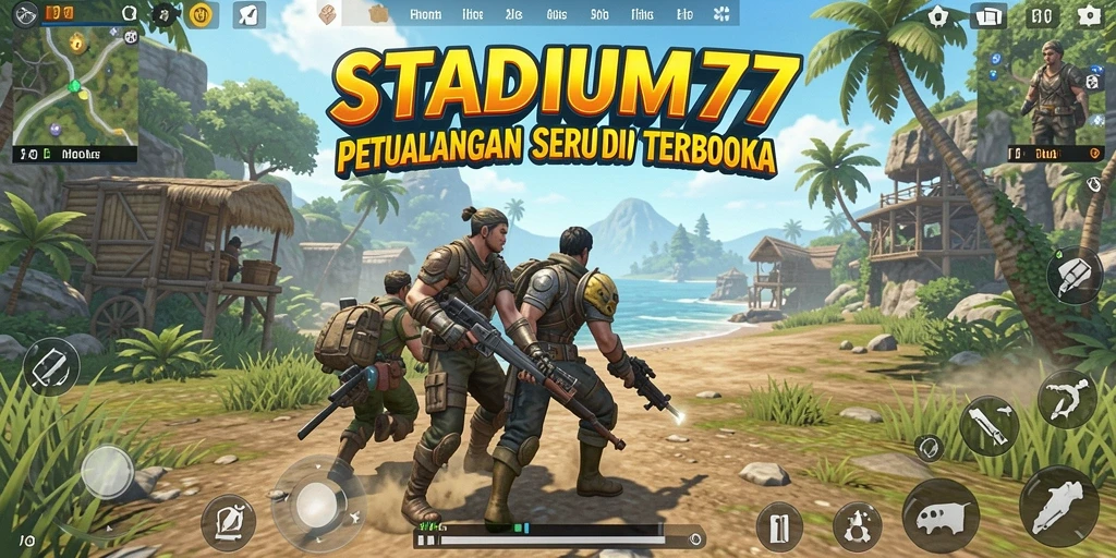 Screenshot memperlihatkan petualangan seru di dunia terbuka STADIUM77.